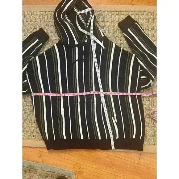 6397 || striped Baja hoodie Oversized Sweatshirt Medium - Picture 7 of 9